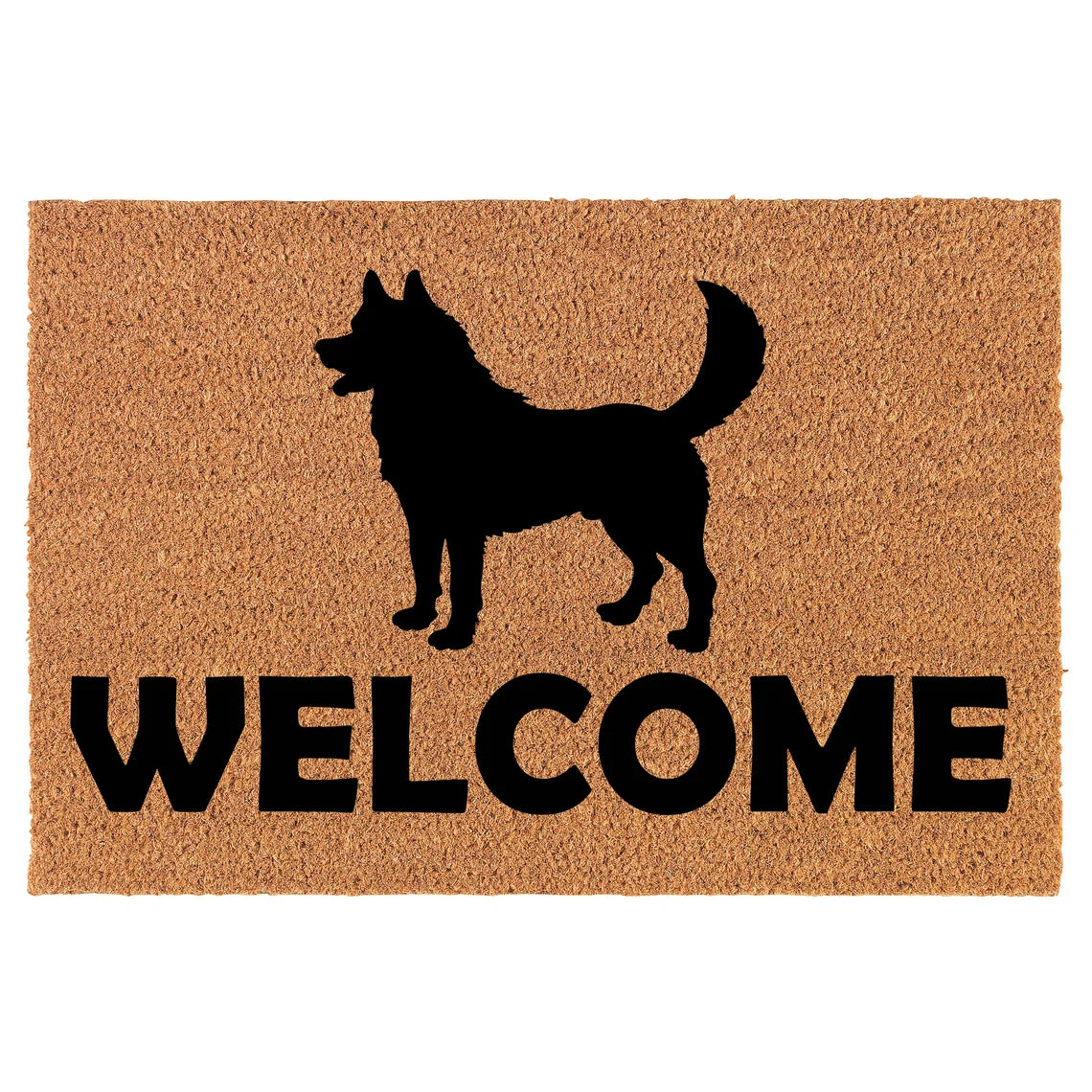 Coir Doormat Front Door Mat New Home Closing Housewarming Gift Welcome Husky (30" x 18" Standard)