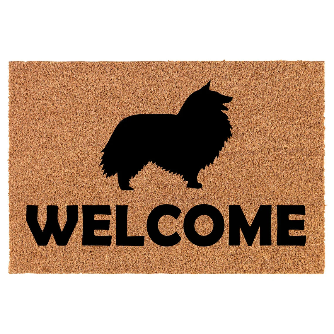 Coir Doormat Front Door Mat New Home Closing Housewarming Gift Welcome Shetland Sheepdog (30" x 18" Standard)