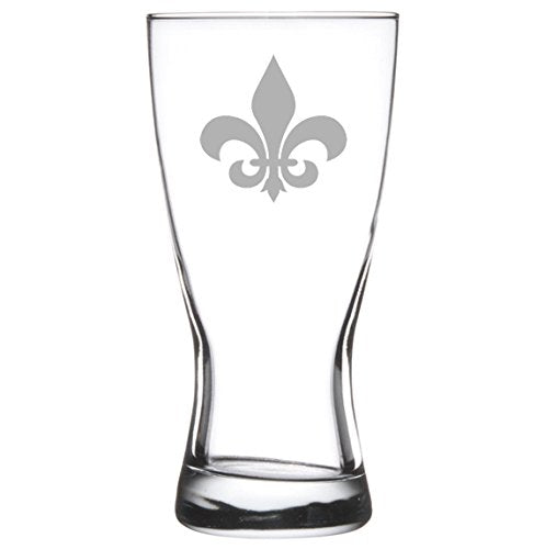 15 oz Beer Pilsner Glass Fleur-de-lis