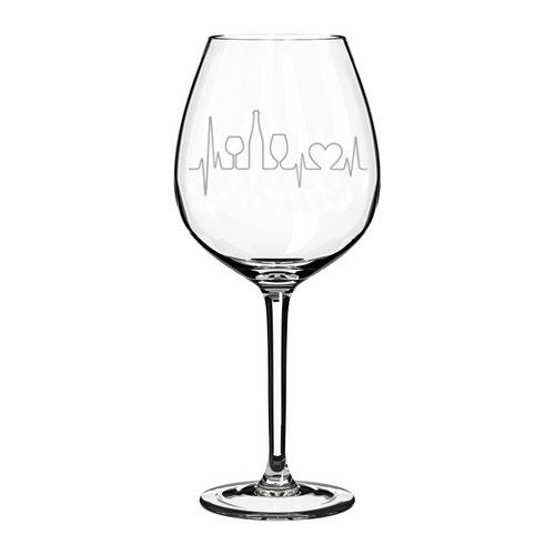 20 oz Jumbo Wine Glass Heart Beats Wine Love Heart