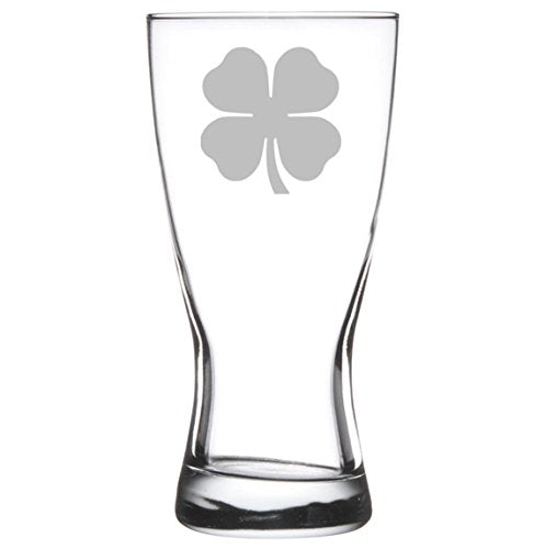 15 oz Beer Pilsner Glass 4 Leaf Clover