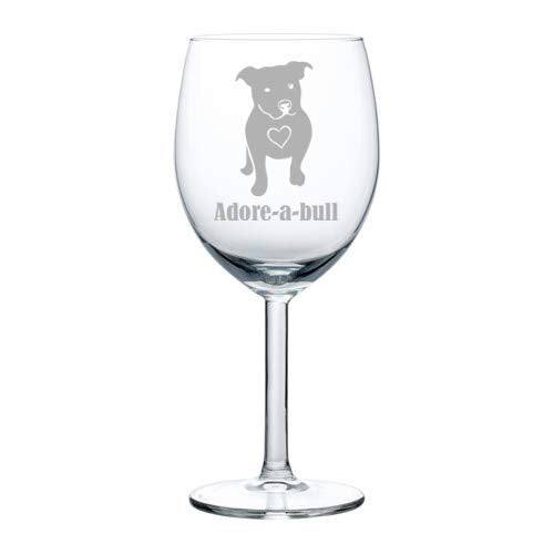 Wine Glass Goblet Adore-A-Bull Pit Bull (10 oz)