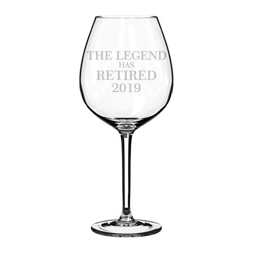 Wine Glass Goblet Funny Retirement Gift The Legend Has Retired 2019 (20 oz Jumbo)