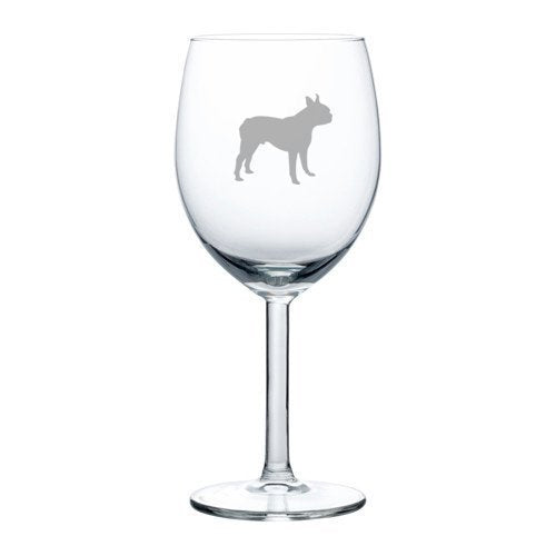 10 oz Wine Glass Boston Terrier Dog,MIP