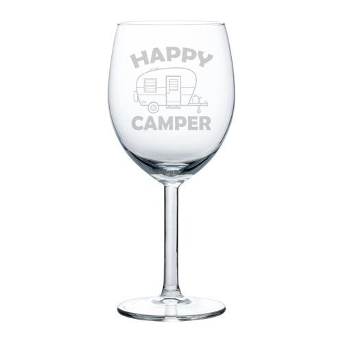 Wine Glass Goblet Happy Camper (10 oz)