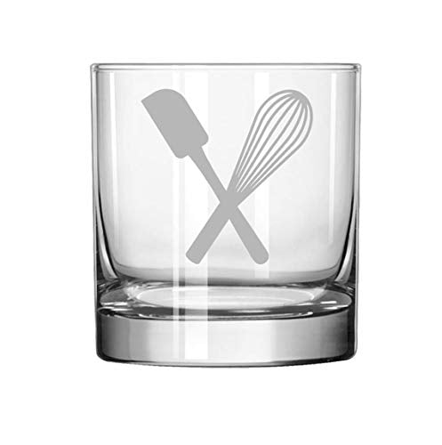 11 oz Rocks Whiskey Highball Glass Spatula & Whisk Baking