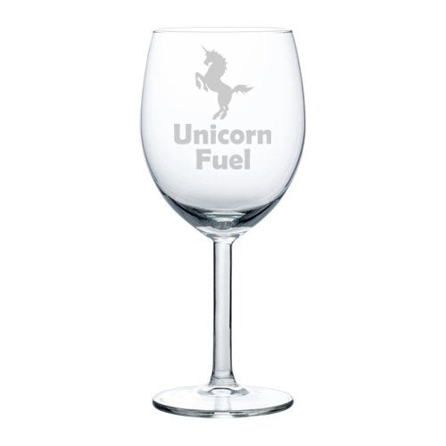 Wine Glass Goblet Funny Unicorn Fuel (10 oz)