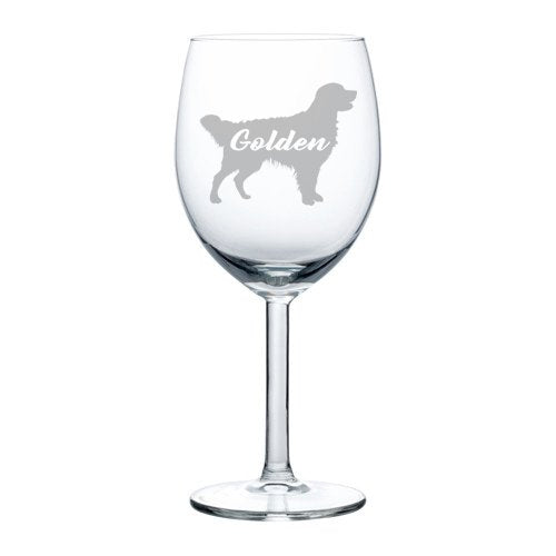 Wine Glass Goblet Golden Retriever 'Golden' (10 oz)
