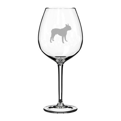 20 oz Jumbo Wine Glass Boston Terrier