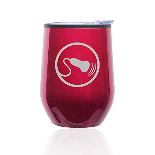 Stemless Wine Tumbler Coffee Travel Mug Glass With Lid Sonography Sonographer Ultrasound (Fuchsia)