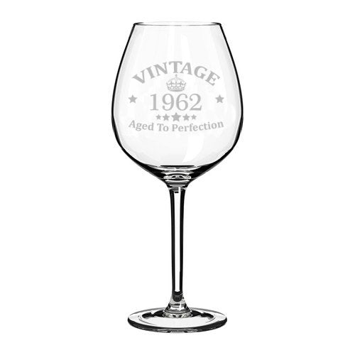 Wine Glass Goblet 56th Birthday Vintage Aged To Perfection 1962 (20 oz Jumbo)