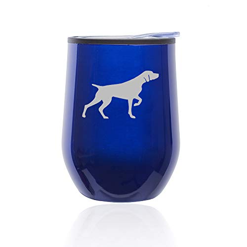 Stemless Wine Tumbler Coffee Travel Mug Glass With Lid German Shorthaired Pointer