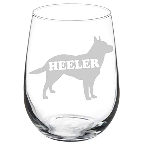 Wine Glass Goblet Australian Cattle Dog Heeler (17 oz Stemless)