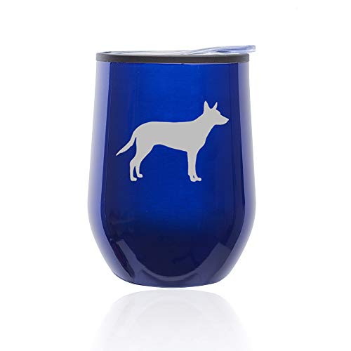 Stemless Wine Tumbler Coffee Travel Mug Glass With Lid Australian Kelpie