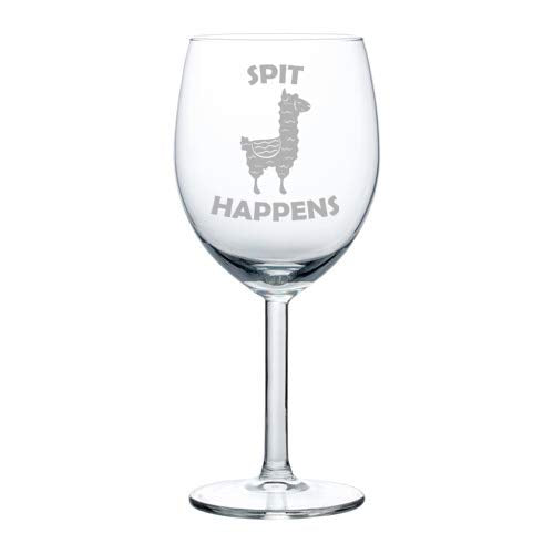 Wine Glass Goblet Spit Happens Funny Llama (10 oz)