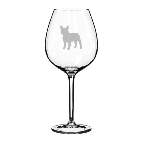 20 oz Jumbo Wine Glass French Bulldog