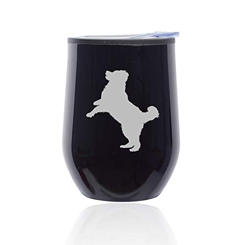 Stemless Wine Tumbler Coffee Travel Mug Glass With Lid Bernese Mountain Dog (Midnight Black)
