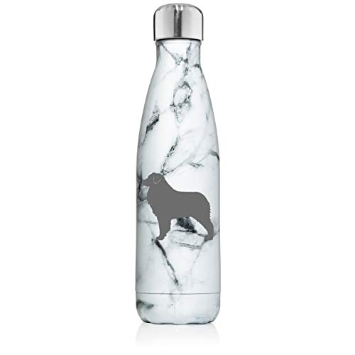 17 oz. Double Wall Vacuum Insulated Stainless Steel Water Bottle Travel Mug Cup Australian Shepherd (Black White Marble)