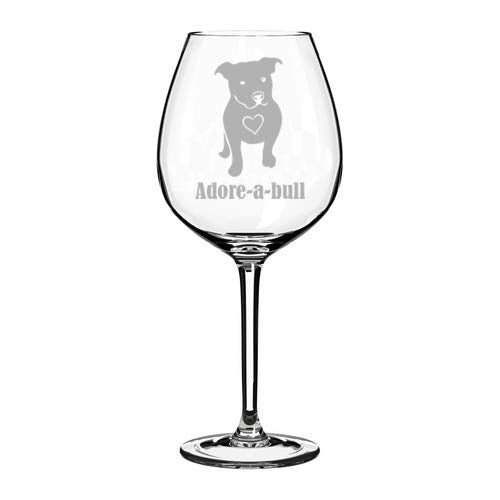 Wine Glass Goblet Adore-A-Bull Pit Bull (20 oz Jumbo)