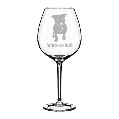 Wine Glass Goblet Adore-A-Bull Pit Bull (20 oz Jumbo)