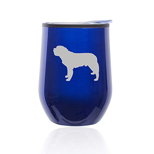 Stemless Wine Tumbler Coffee Travel Mug Glass With Lid Saint Bernard