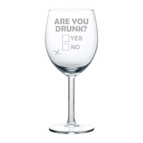 Wine Glass Goblet Are You Drunk Funny (10 oz)