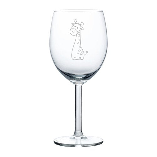 Wine Glass Goblet Cute Giraffe (10 oz)