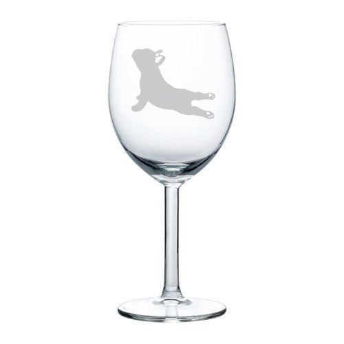 Wine Glass Goblet French Bulldog Frenchie Yoga (10 oz)