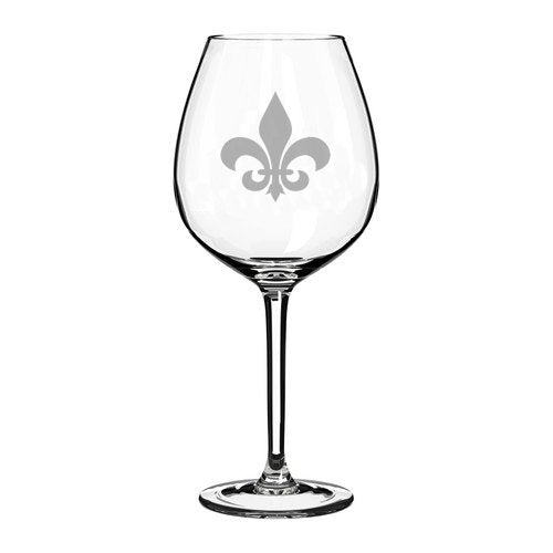 20 oz Jumbo Wine Glass Fleur-de-lis
