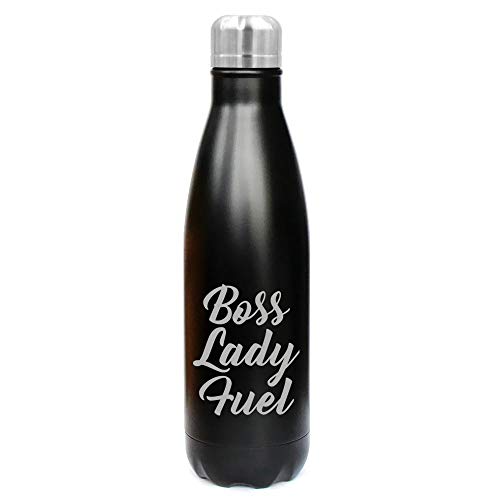 MIP Brand 17 oz. Double Wall Vacuum Insulated Stainless Steel Water Bottle Travel Mug Cup Boss Lady Fuel (Black)