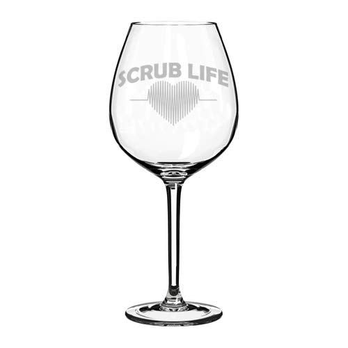 Wine Glass Goblet Funny Nurse Doctor Scrub Life (20 oz Jumbo)