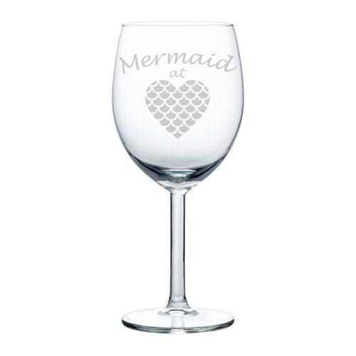 Wine Glass Goblet Mermaid At Heart (10 oz)