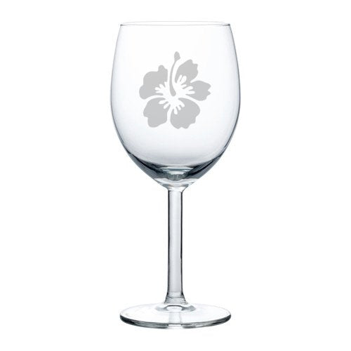 Wine Glass Goblet Hibiscus Flower (10 oz)
