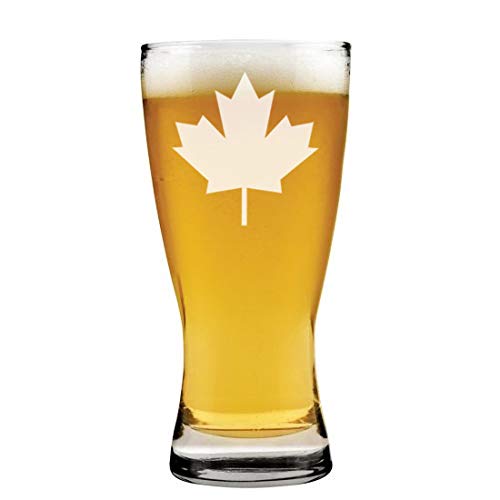 15 oz Beer Pilsner Glass Maple Leaf Canada