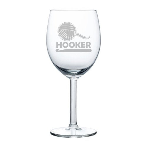 Wine Glass Goblet Funny Crochet Hooker (10 oz)