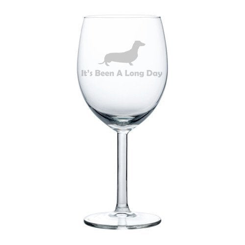 Wine Glass Goblet Funny It's Been A Long Day Dachshund (10 oz),MIP