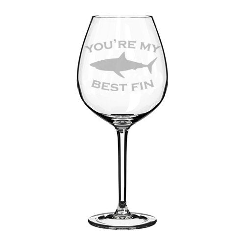 Wine Glass Goblet Best Friend You're My Best Fin Shark (20 oz Jumbo)