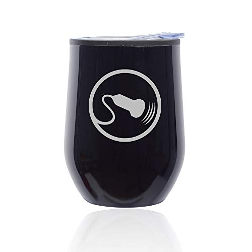 Stemless Wine Tumbler Coffee Travel Mug Glass With Lid Sonography Sonographer Ultrasound (Midnight Black)