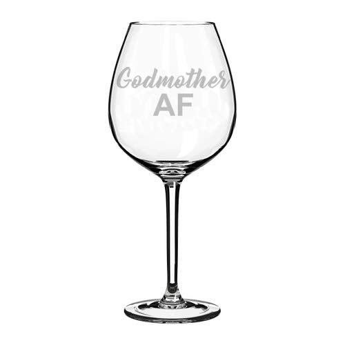 Wine Glass Goblet Funny Best Friend Sister Gift Godmother AF (20 oz Jumbo)