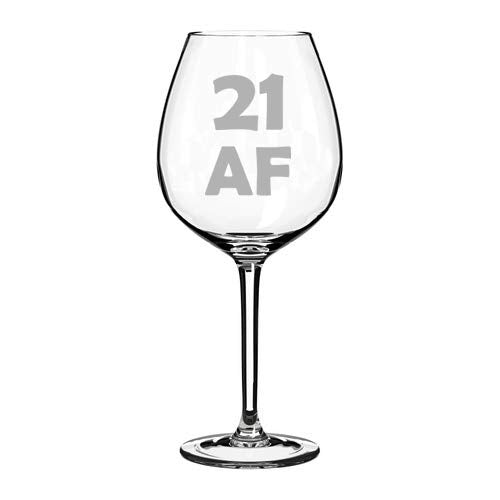 Wine Glass Goblet 21 AF 21st Birthday Funny (20 oz Jumbo)