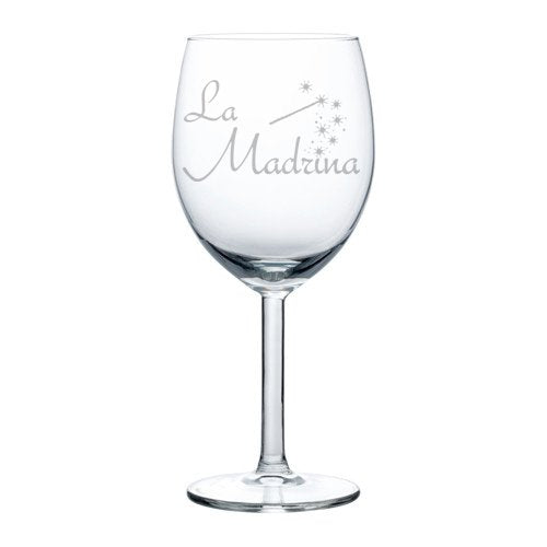 Wine Glass Goblet Baptism Christening Godmother La Madrina (10 oz)