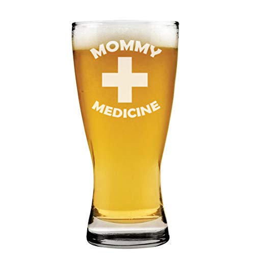 15 oz Beer Pilsner Glass Mommy Medicine Mom Mother