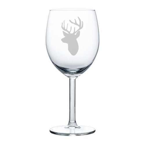 Wine Glass Goblet Deer Head with Antlers (10 oz)