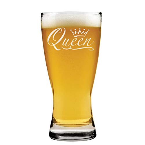 15 oz Beer Pilsner Glass Queen Fancy