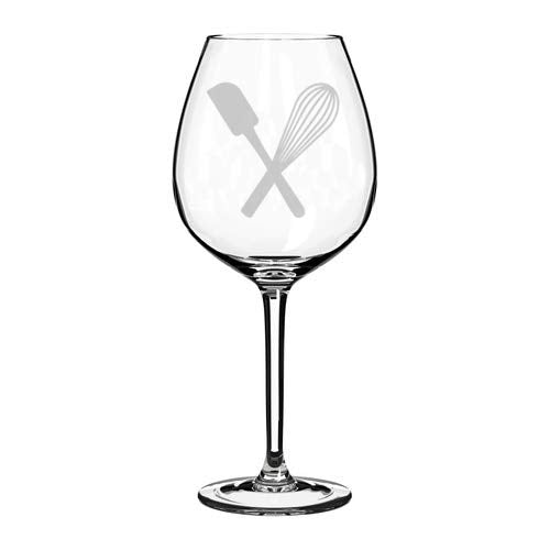 Wine Glass Goblet Baker Baking Spatula & Whisk (20 oz Jumbo)
