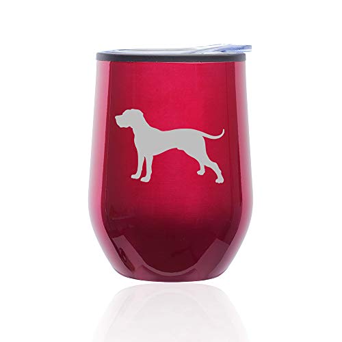 Stemless Wine Tumbler Coffee Travel Mug Glass With Lid Great Dane (Fuchsia)