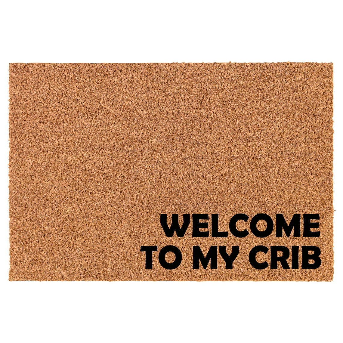 Coir Doormat Front Door Mat New Home Closing Housewarming Gift Welcome to My Crib Corner (30" x 18" Standard)