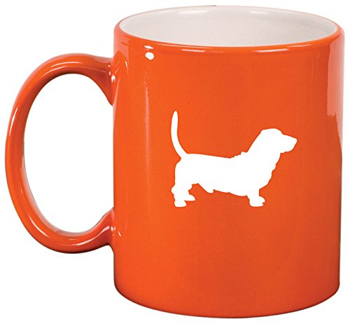 Ceramic Coffee Tea Mug Cup Basset Hound (Orange)