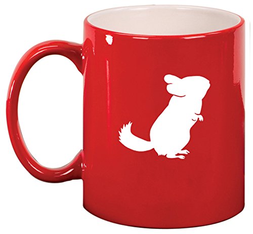Ceramic Coffee Tea Mug Cup Chinchilla (Red)