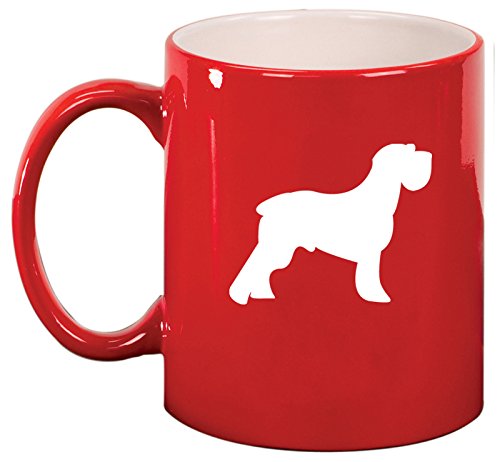 Ceramic Coffee Tea Mug Cup Schnauzer (Red)